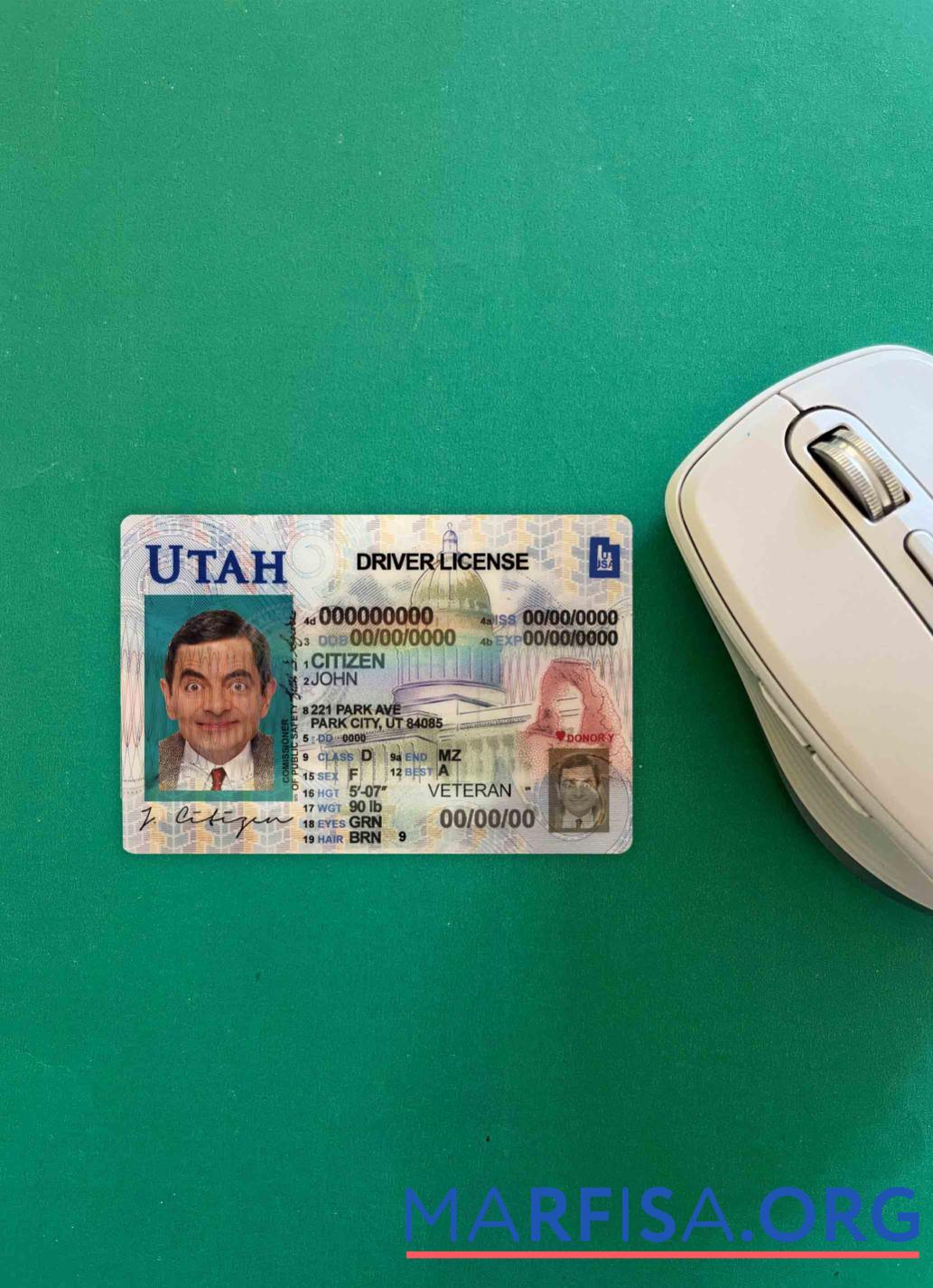 Printable USA Utah DL photolook sample